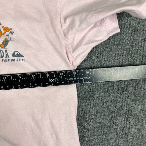 Quiksilver Men's Graphic T-Shirt Size M Pink Florida Funshine State Surf Y2K - Picture 6 of 8
